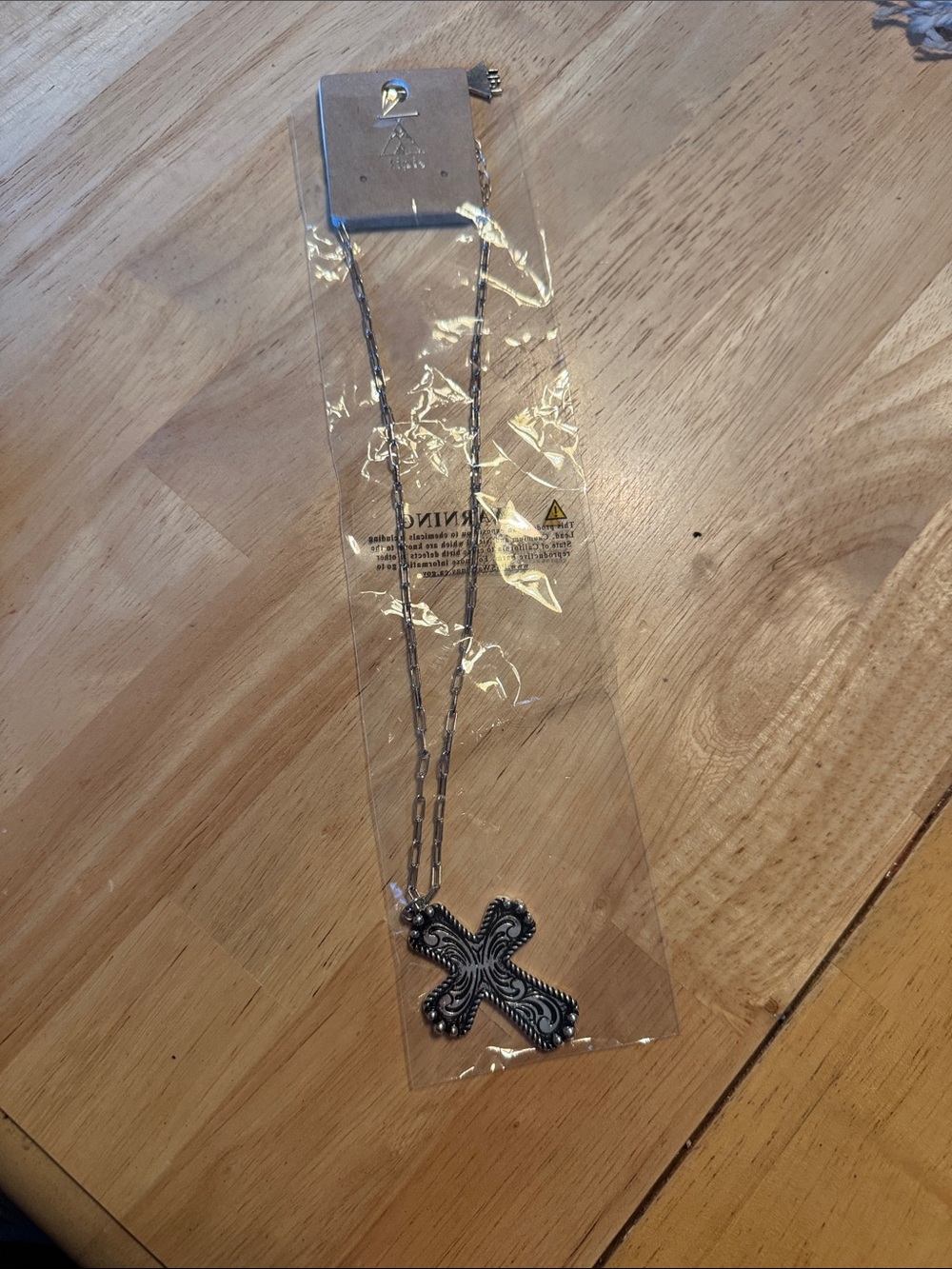 Silver-Tone Decorative Cross Necklace - Women Jewelry Necklaces